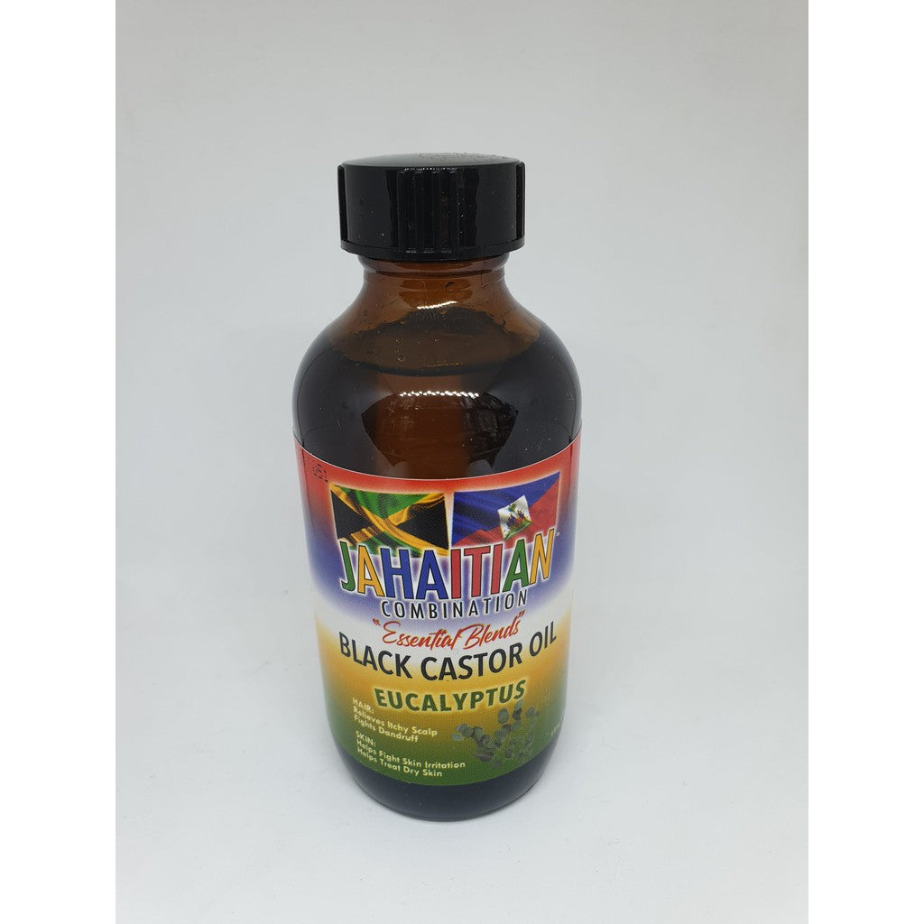 Jahaitian Essential Blends Black Castor Oil With Eucalyptus - 4oz